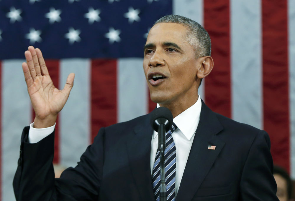 Trong thông điệp liên bang lần cuối, Tổng thống Mỹ Barack Obama lạc quan về tương lai nước Mỹ - Ảnh: Reuters