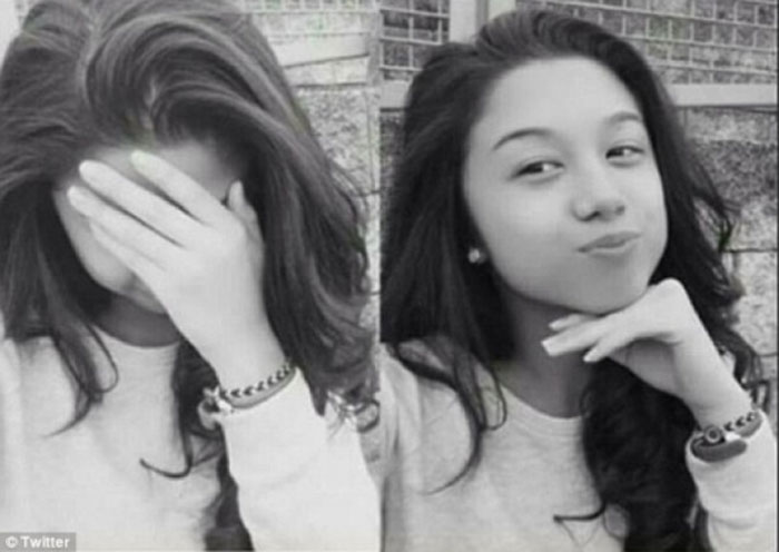 Bé gái 13 tuổi Izabel Laxamana (Mỹ) đã nhảy cầu tự tử vì bị bố tung video clip bêu xấu lên mạng - Ảnh chụp màn hình Twiter