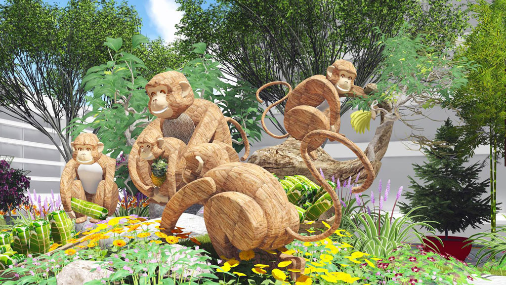 Thiết kế mô hình khỉ cho Tết Bính thân 2016 bị đánh giá là xấu - Ảnh: Saigontourist
