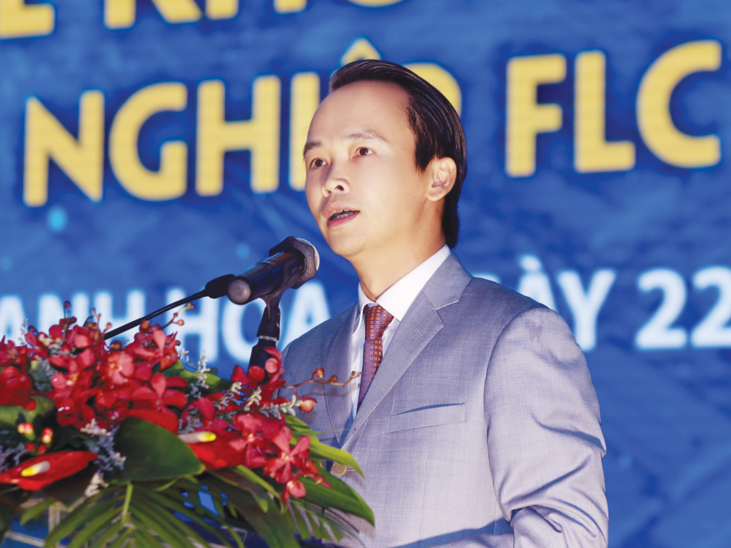 Ông Trịnh Văn Quyết, Chủ tịch HĐQT Tập đoàn FLC phát biểu khai mạc lễ khởi công - Ảnh: Hà Thái