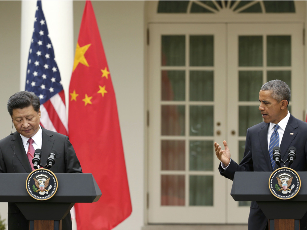 Tổng thống Barack Obama và Chủ tịch Trung Quốc Tập Cận Bình họp báo chung tại Nhà Trắng ngày 25.9 - Ảnh: Reuters