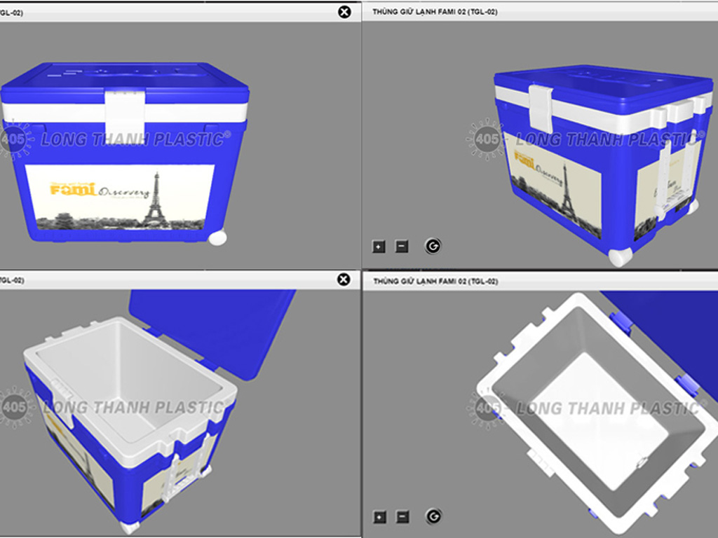 Chế độ xoay ảnh 3D của thùng giữ lạnh Fami