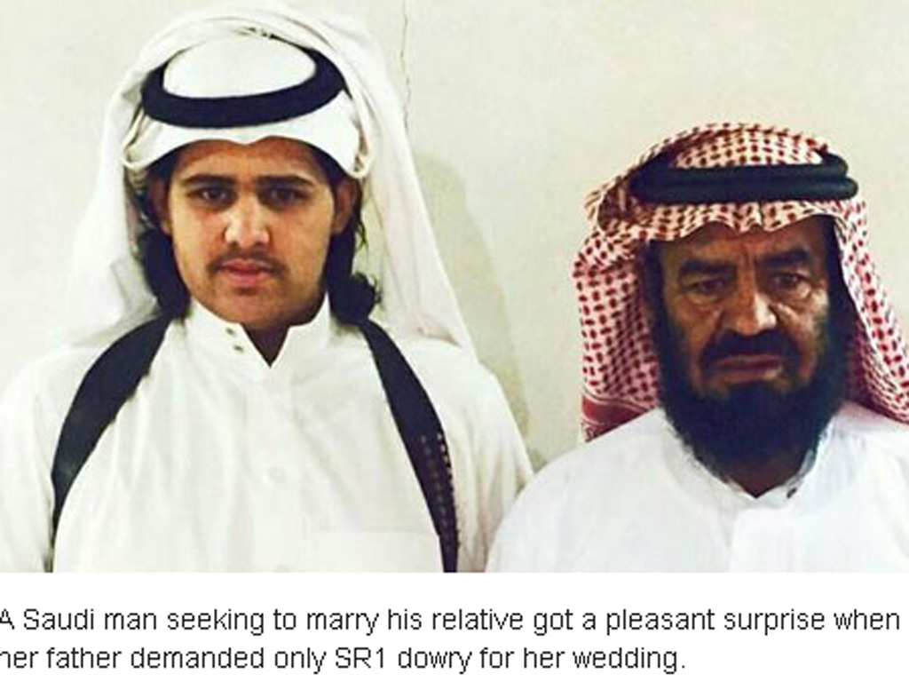 Chú rể (trái) và bố vợ tương lai - Ảnh chụp màn hình trang tin Emirates