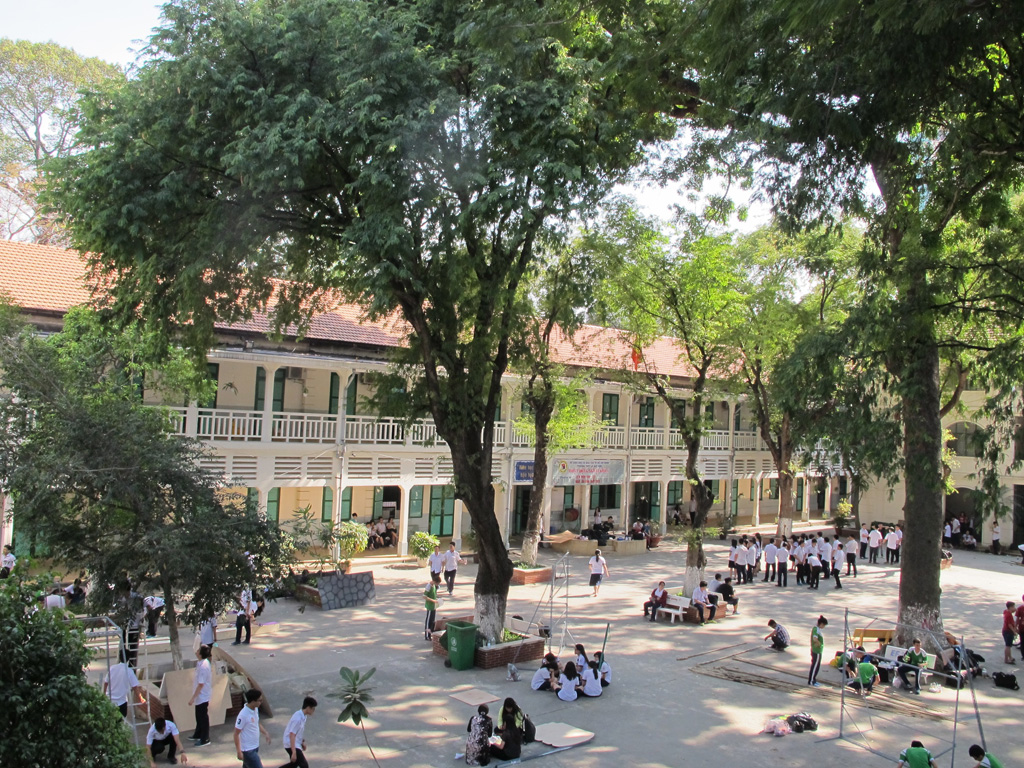 Dãy phòng học nằm trong khu vực được bảo tồn ở Trường Lê Quý Đôn (Q.3, TP.HCM)