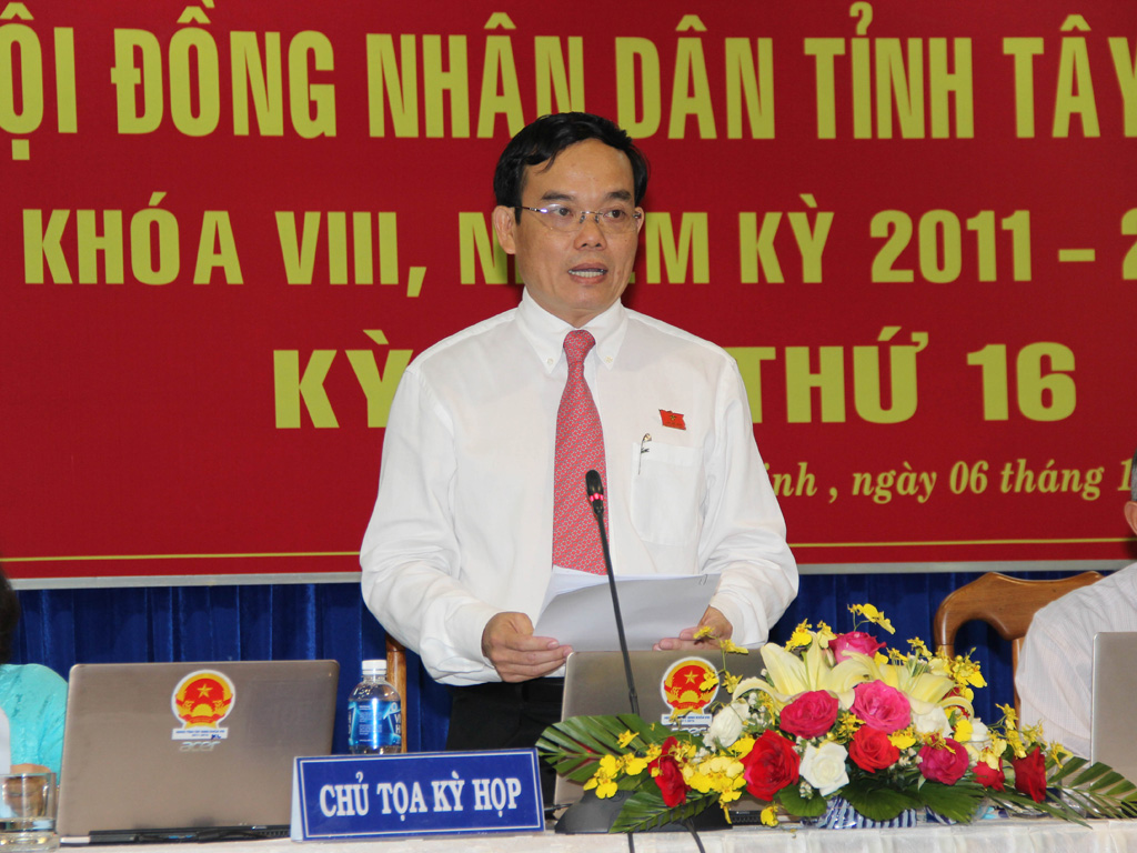 Ông Trần Lưu Quang, Bí thư Tỉnh ủy Tây Ninh được bầu kiêm giữ chức vụ Chủ tịch HĐND tỉnh nhiệm kì 2011 – 2016 - Ảnh: Giang Phương