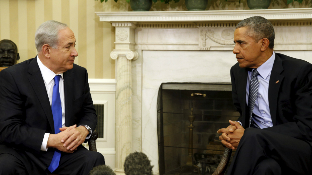 Tổng thống Mỹ Barack Obama và Thủ tướng Israel Benjamin Netanyahu trong cuộc gặp ngày 9.11 ở Phòng Bầu dục của Nhà Trắng - Ảnh: Reuters
