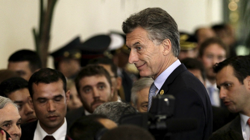 Tân Tổng thống Argentina Mauricio Macr tại hội nghị thường niên của Tổ chức hợp tác và liên kết Mercosur - Ảnh: Reuters