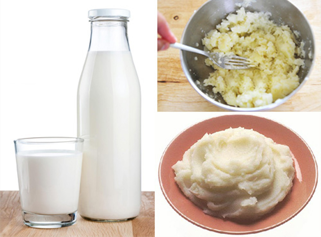 Tắm trắng bằng khoai tây và sữa tươi 2 – 3 lần/ tuần