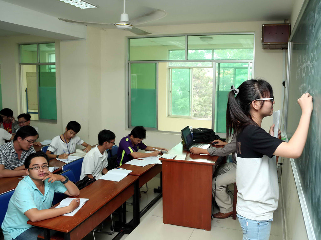 Giờ học của sinh viên một trường ĐH sư phạm - Ảnh: Đào Ngọc Thạch