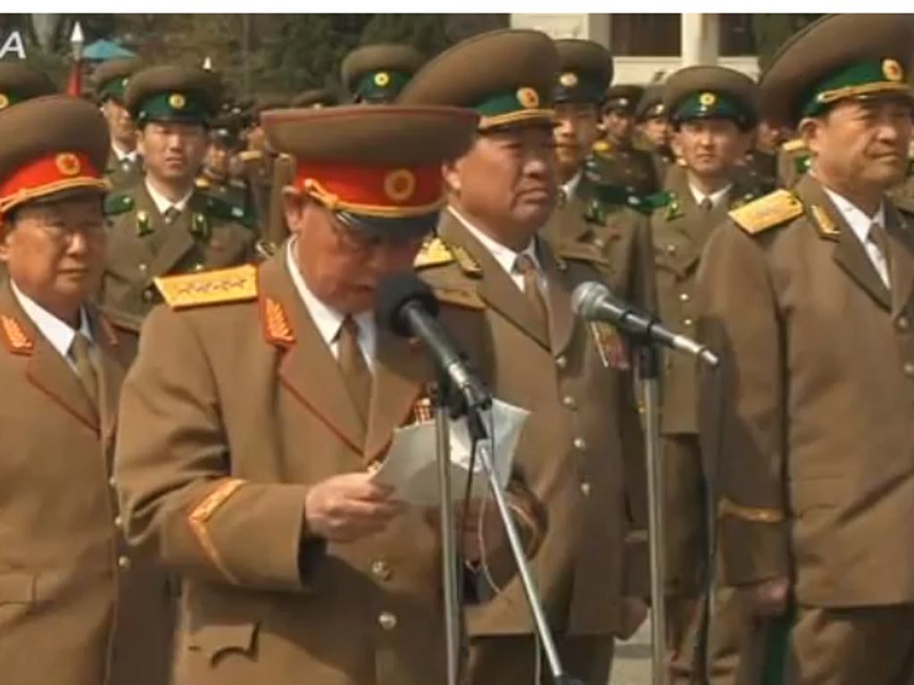 Ông Ri Myong-su (người đọc bài phát biểu) lúc còn làm Bộ trưởng An ninh Nhân dân - Ảnh: North Korea Leadership Watch