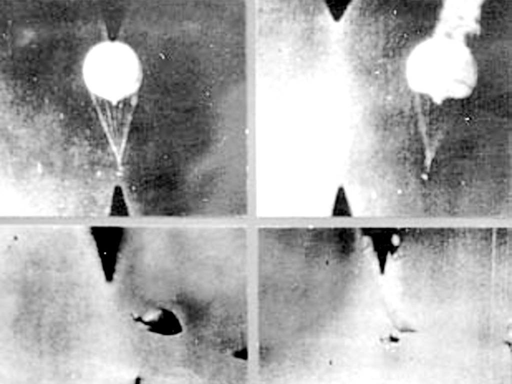 Hình ảnh một quả bom khí cầu của Nhật bị hải quân Mỹ bắn rơi - Ảnh: The Oregon Encyclopedia