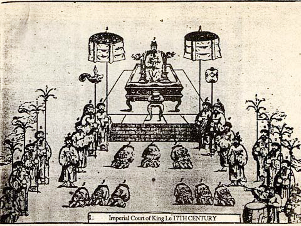Cảnh thiết triều của vua Lê thế kỷ 17 - Tranh: T.L