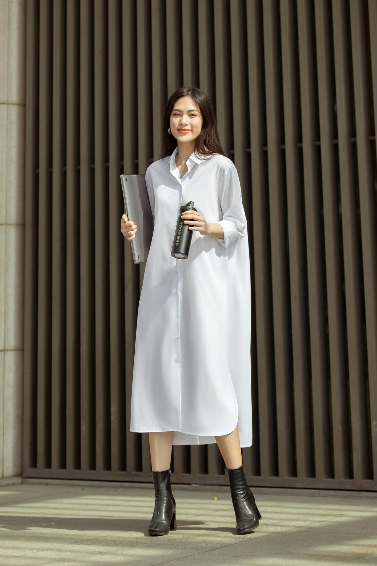 Hàng sẵn) Váy mùa thu đông 2020, cổ chữ V, tay dài mặc thanh lịch phong  cách Pháp | Shopee Việt Nam