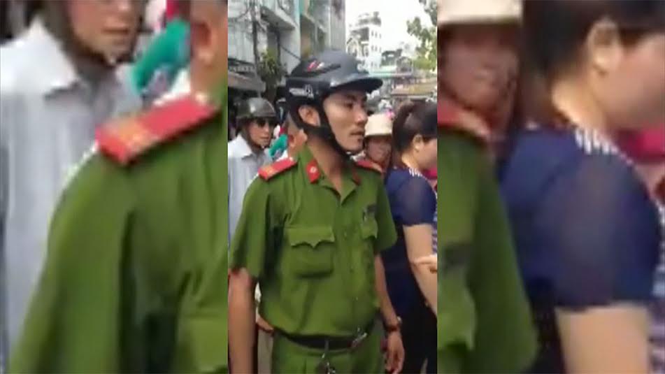 Clip 'công an hạ gục người bán hàng rong giữa Sài Gòn' gây xôn xao - Ảnh cắt từ clip 