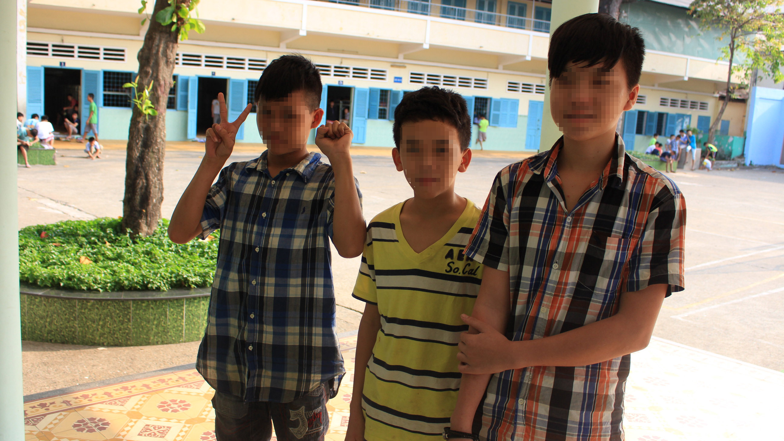 Ba "lao động nhí" từng làm tại Quán phở Lý Quốc Sư tại Trung tâm giáo dục dạy nghề thiếu niên - Ảnh: Vũ Phượng
