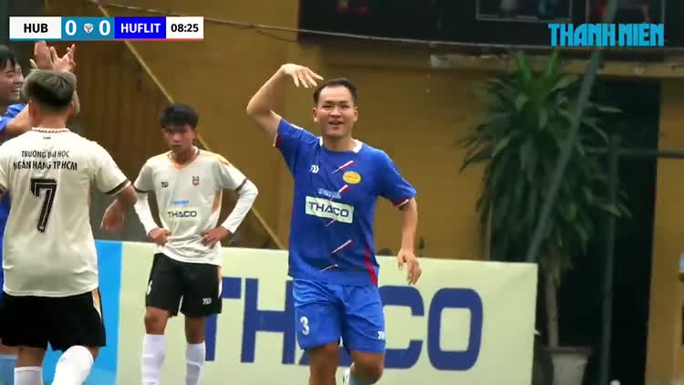 Highlight Trường ĐH Ngân Hàng TP.HCM (HUB) 1-1 Trường ĐH Ngoại Ngữ Tin học TP.HCM (HUFLIT): Cầm vàng mà để vàng rơi