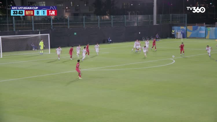 Highlight U.17 Myanmar 0-1 U.17 Tajikistan: Kiên cường chống đỡ