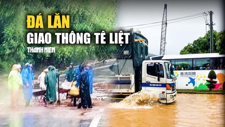 Mưa lớn ở Đà Nẵng: Đá lăn đường lên bán đảo Sơn Trà, nhiều tuyến đường tê liệt