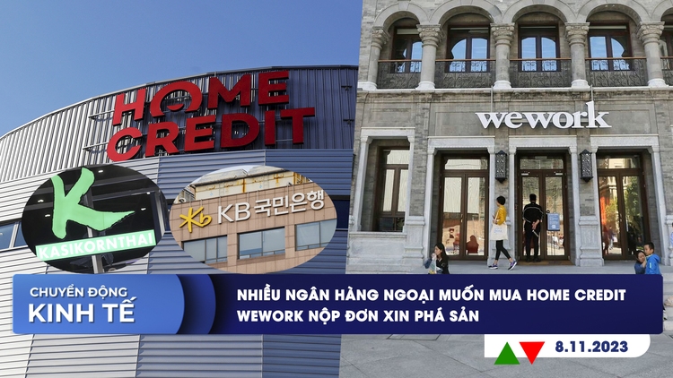 CHUYỂN ĐỘNG KINH TẾ ngày 8.11: Nhiều ngân hàng ngoại muốn mua Home Credit | WeWork nộp đơn xin phá sản