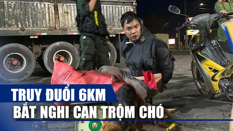 CSGT truy đuổi hơn 6 km bắt nghi can trộm chó ở Bình Phước