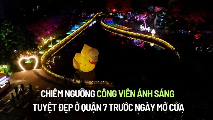 Chiêm ngưỡng công viên ánh sáng tuyệt đẹp ở quận 7 trước ngày mở cửa