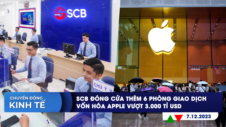 CHUYỂN ĐỘNG KINH TẾ ngày 7.12: SCB đóng cửa thêm 6 phòng giao dịch | Vốn hóa Apple vượt 3.000 tỉ USD