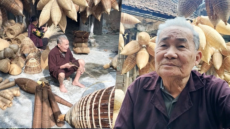 Cụ ông Lương Sơn Bạc hơn 70 năm giữ hồn nghề đan đó