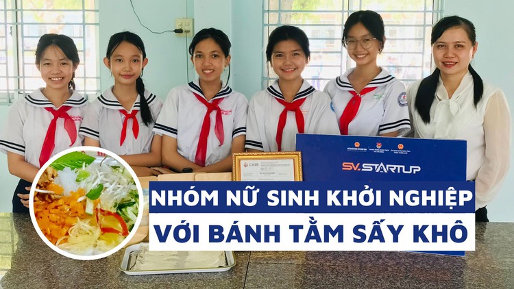 Nhóm nữ sinh Cần Thơ khởi nghiệp với bánh tằm sấy khô