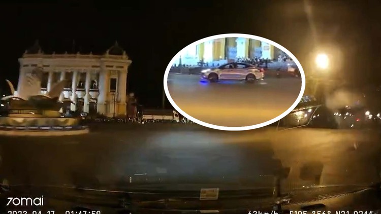 Phô diễn kỹ thuật drift trước Nhà hát lớn Hà Nội, tài xế bị bắt khẩn cấp