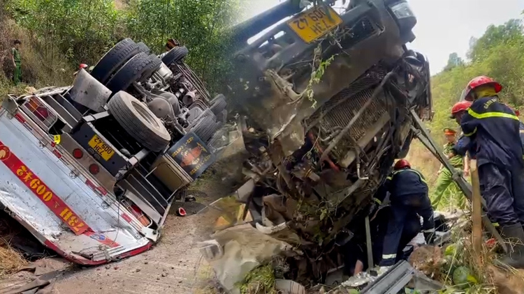 Hiện trường tai nạn thảm khốc lật xe dưa hấu ở Phú Yên khiến 4 người chết