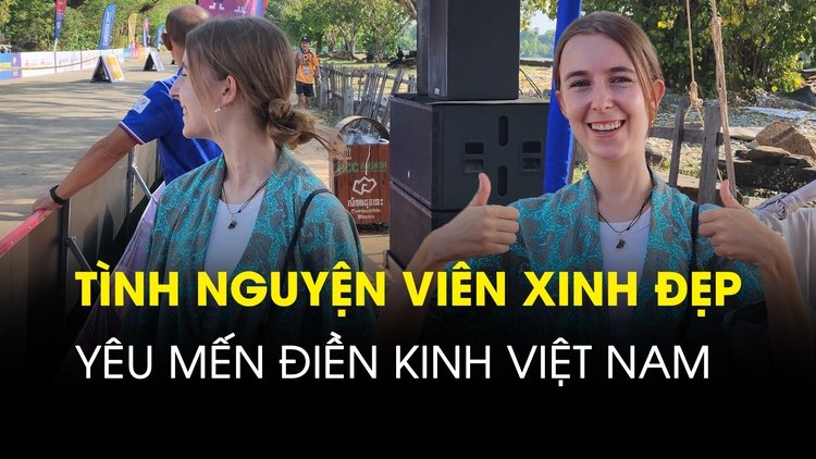 Nữ cổ động viên châu Âu xinh đẹp và tình cảm cho điền kinh Việt Nam