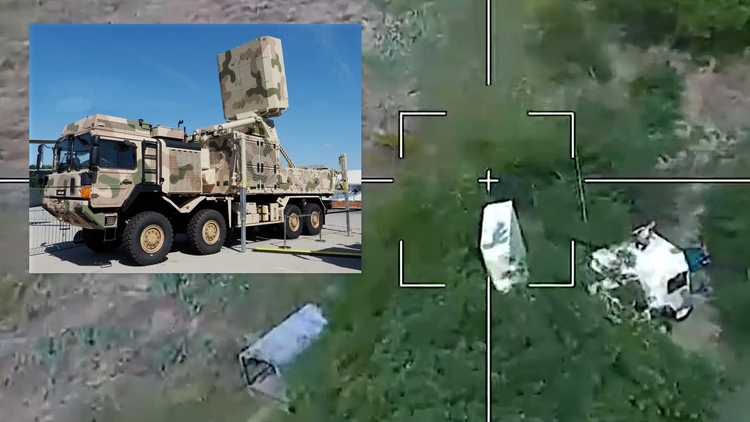Xem UAV Nga tấn công radar tổ hợp phòng không IRIS-T hiếm hoi của Ukraine