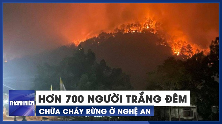 Huy động hơn 700 người chữa cháy rừng ở Nghệ An