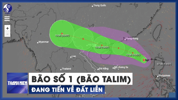 Áp thấp nhiệt đới mạnh lên thành bão số 1 (bão Talim), đang tiến về đất liền