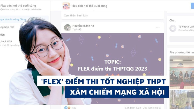 ‘Flex’ điểm thi tốt nghiệp THPT 2023 ‘xâm chiếm mạng xã hội’