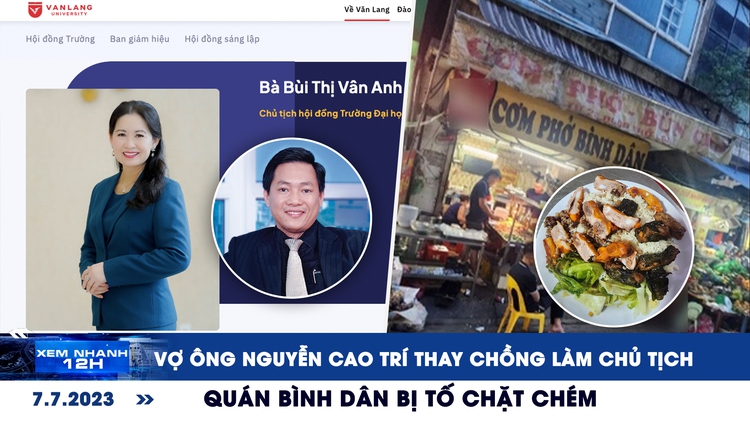 Xem nhanh 12h: Vợ ông Nguyễn Cao Trí thay chồng làm chủ tịch | Quán bình dân bán suất cơm 160.000 đồng