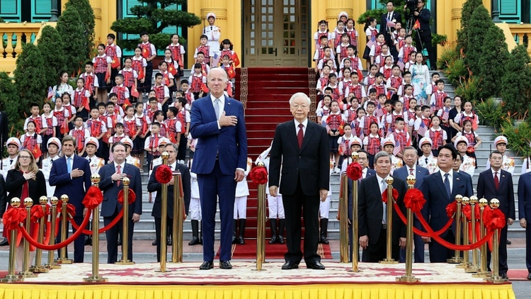 Tổng Bí thư Nguyễn Phú Trọng chủ trì lễ đón chính thức Tổng thống Mỹ Joe Biden