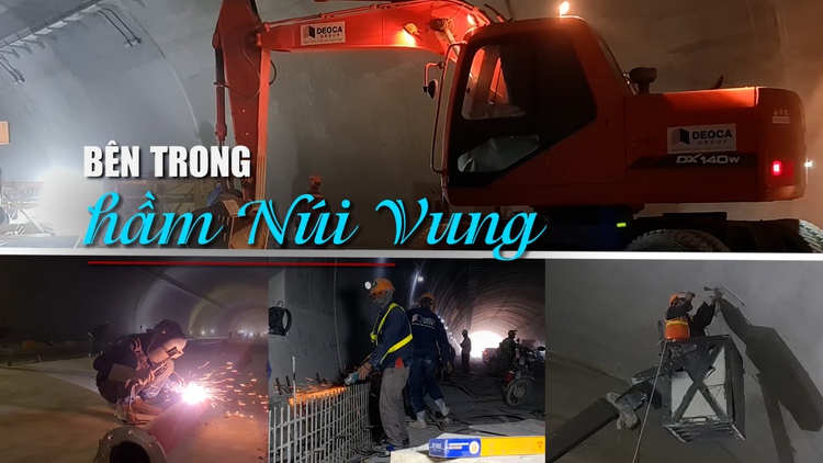 Cận cảnh hầm Núi Vung trước ngày thông xe cao tốc Cam Lâm - Vĩnh Hảo