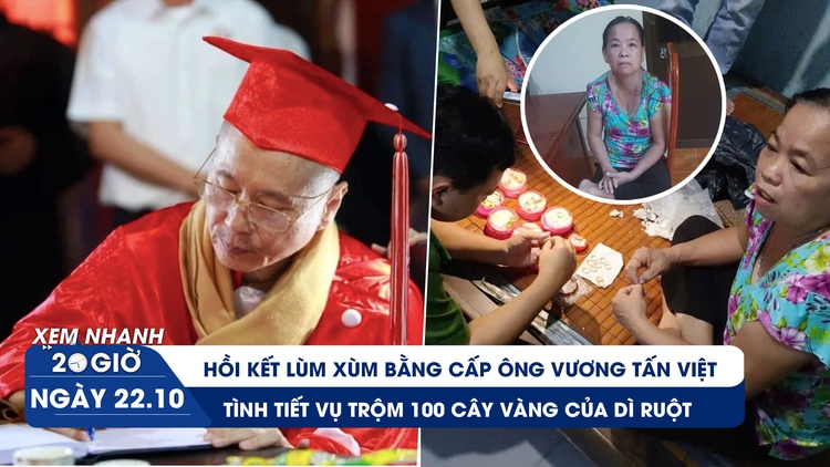 Xem nhanh 20h: Hồi kết lùm xùm bằng cấp ông Vương Tấn Việt | Tình tiết vụ trộm 100 cây vàng của dì ruột