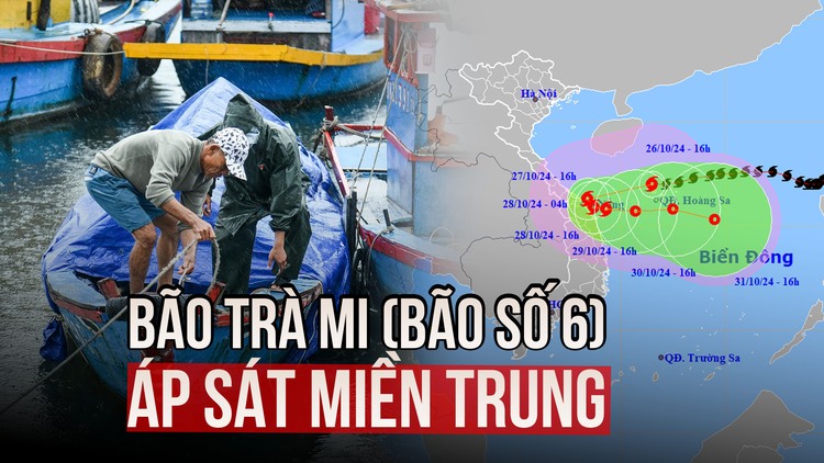 Bão Trà Mi (bão số 6) áp sát miền Trung, gây mưa cực lớn