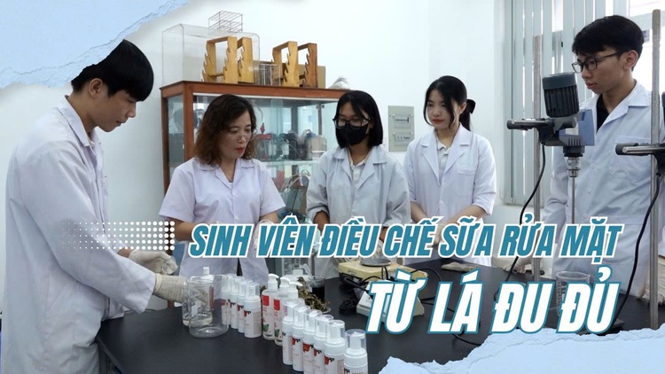 Điều chế bọt rửa mặt từ lá đu đủ, nhóm sinh viên nhận đầu tư gần 400 triệu đồng