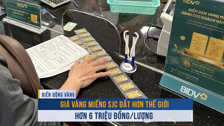 Biến động vàng ngày 9.10: Giá vàng miếng SJC đắt hơn thế giới hơn 6 triệu đồng/lượng