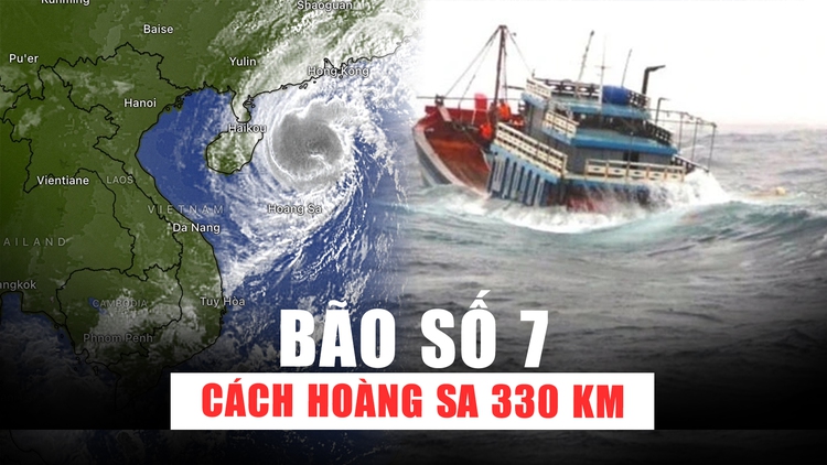 Bão số 7 (Yinxing) còn cách Hoàng Sa 330 km, mạnh cấp 13