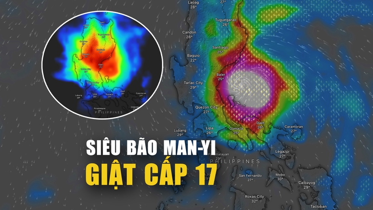 Bão số 10 (siêu bão Man-yi) giật cấp 17, đang càn quét Philippines