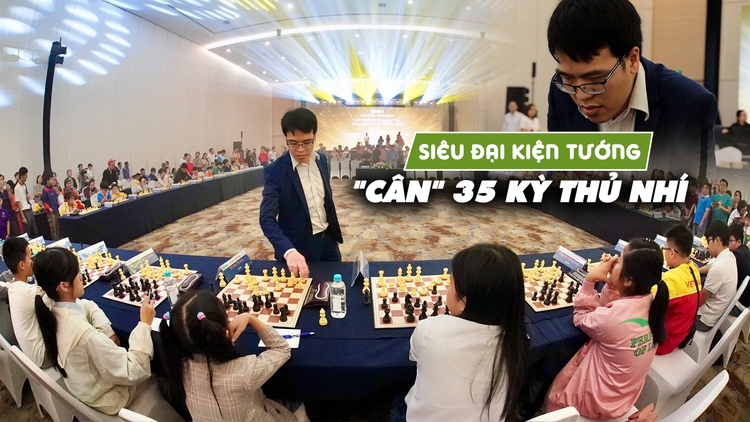 5 tiếng cân não giữa siêu đại kiện tướng Lê Quang Liêm và 35 kỳ thủ nhí