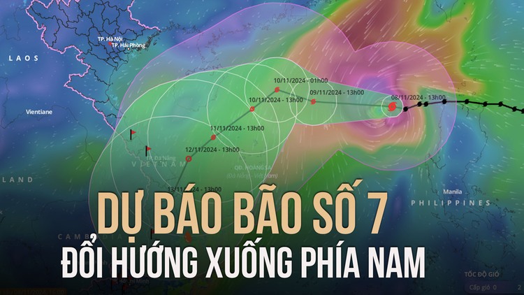 Bão số 7 (Yinxing) dự báo đổi hướng xuống phía nam