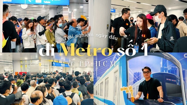 Trải nghiệm ngày đầu đi Metro số 1 ở TP.HCM: Xếp hàng 3 tiếng, càng trưa càng đông