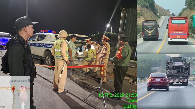 Cảnh sát hóa trang xử lý xe vượt ẩu trên cao tốc Cam Lộ - La Sơn