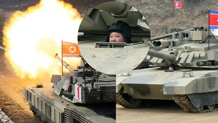 Nhà lãnh đạo Kim Jong-un ngồi xe tăng mới của Triều Tiên