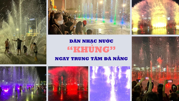 Thử nghiệm dàn nhạc nước, quảng trường 29.3 ở Đà Nẵng vui như lễ hội